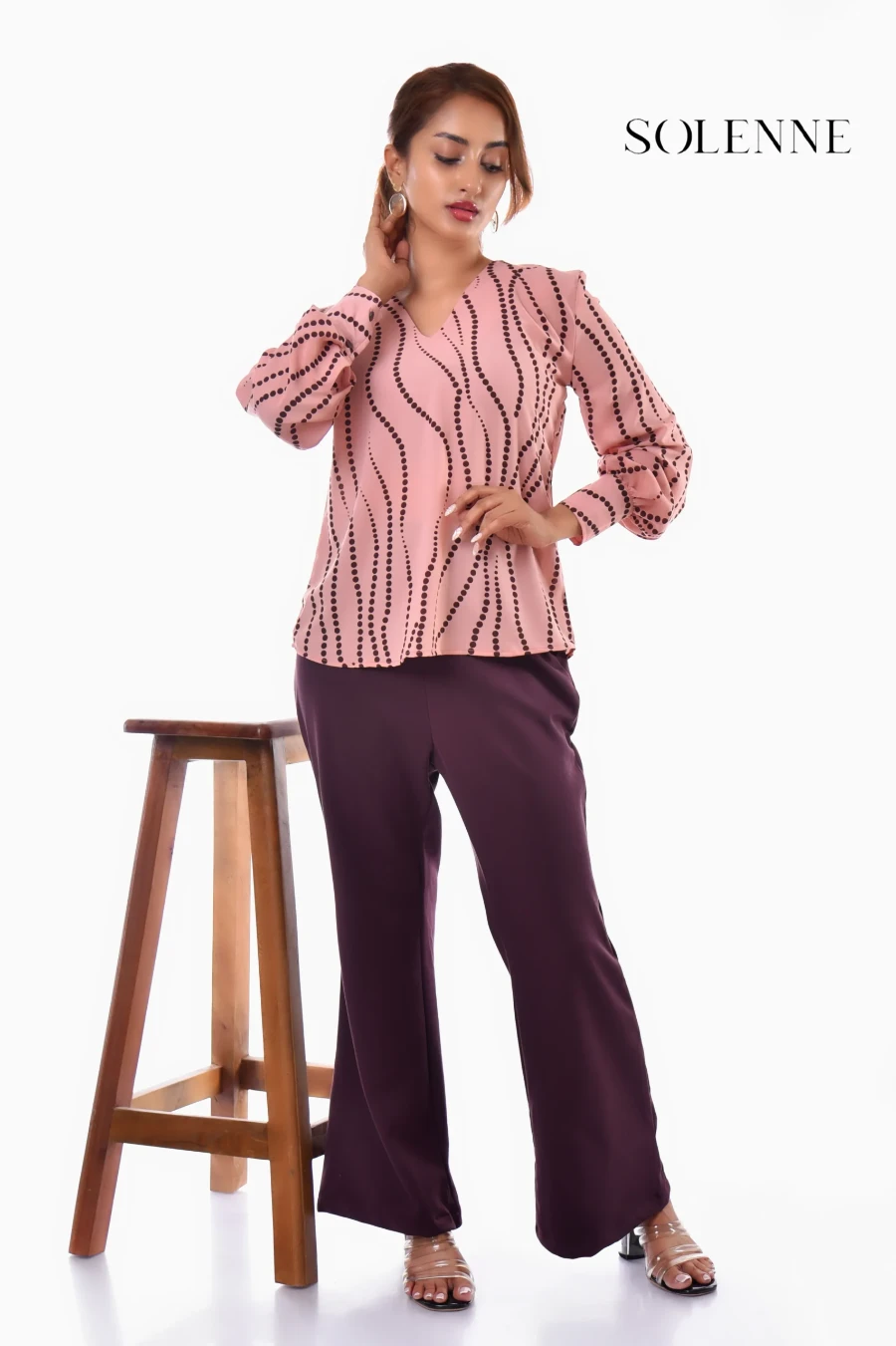 Solenne Bloom V-Neck Top