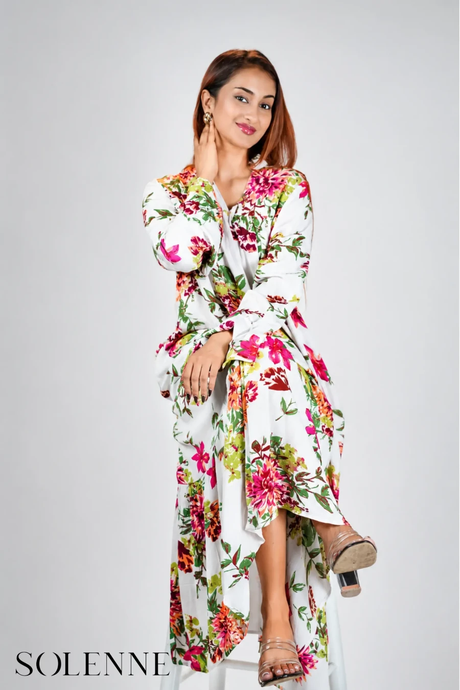 Solenne Camellia – Floral Maxi Dress