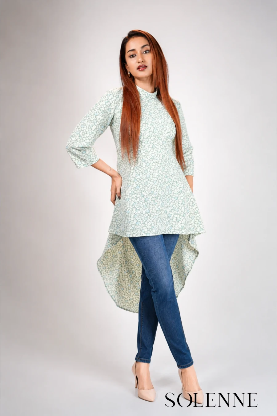 Solenne Fleur – Sage Bloom High-Low Top